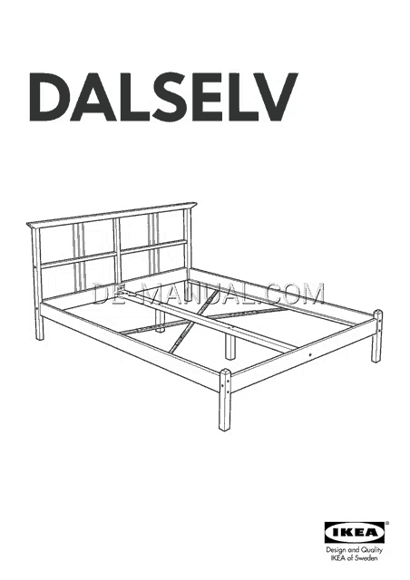 a drawing of a bed frame with the word dalselv on it