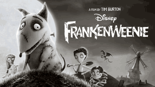 a poster for disney 's frankenweenie movie