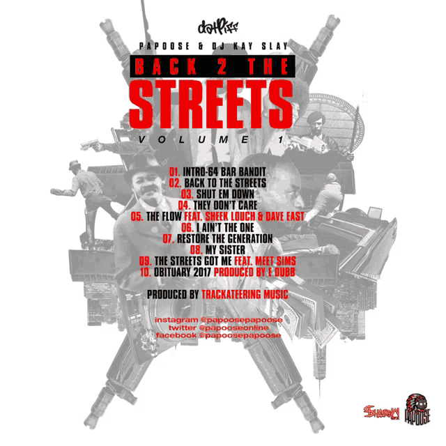 an album cover for back 2 the streets volume 1 by papaose and dj kay slay