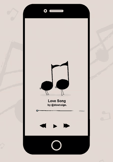 a phone playing a song called love song