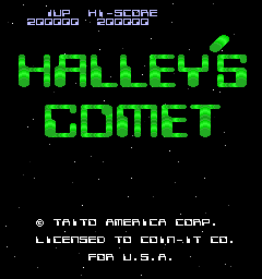 halley 's comet is a video game developed by taito america corp licensed to coin-it co.