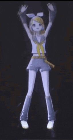 a girl in a sailor suit is dancing in the dark .