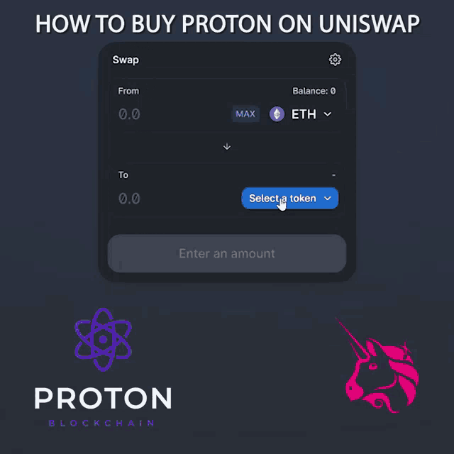 how to buy proton on uniswap with a picture of a unicorn on the bottom