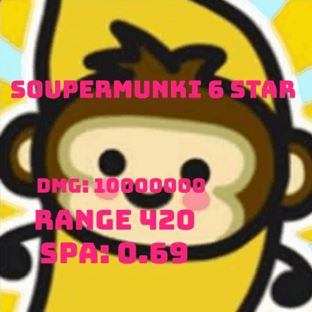 a picture of a monkey with the words soupermunki 6 star