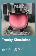 a freaky simulator advertisement with a picture of a person 's tongue sticking out