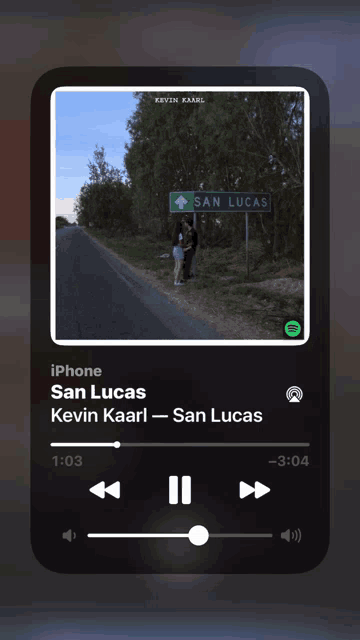 a phone playing a song called san lucas