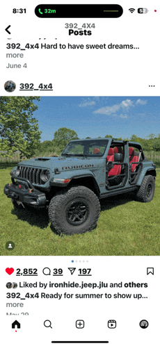 a screenshot of 392 4x4 posts shows a picture of a jeep