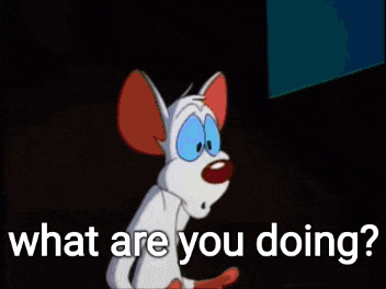 pinky and the brain is a cartoon character that is asking what are you doing .