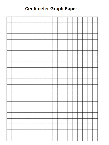 a sheet of centimeter graph paper with black squares