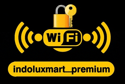 the logo for indoluxmart premium shows a padlock and a key