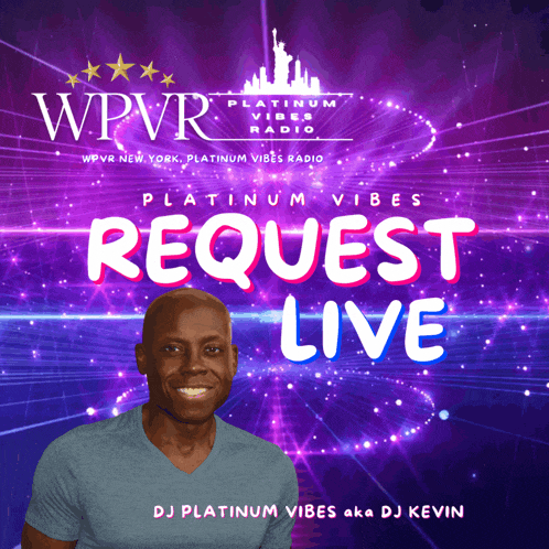 a poster for wpvr platinum vibes radio with dj platinum vibes aka dj kevin on it