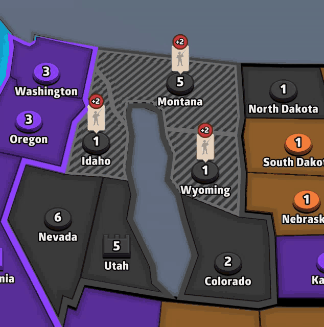 a map of the united states shows the states of washington idaho and wyoming