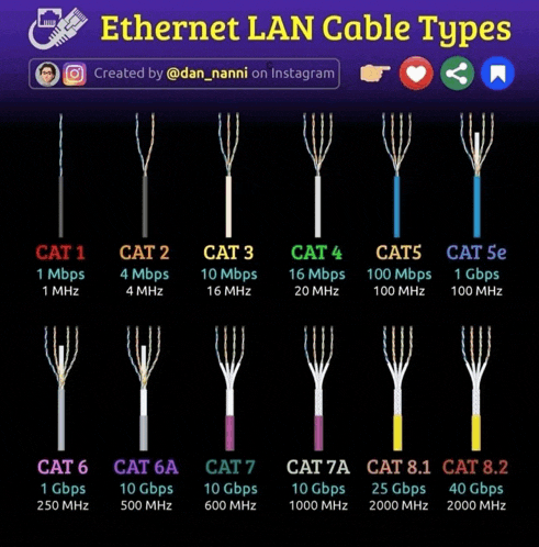 a diagram showing the different types of ethernet lan cable