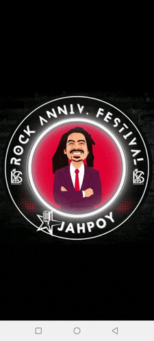 a poster for the rock anniv festival with a man in a suit