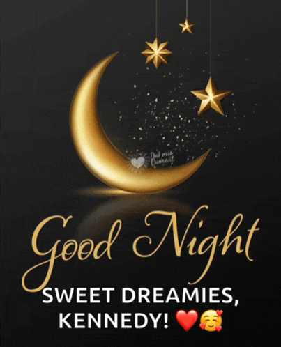 a good night sweet dreamies kennedy card with a crescent moon and stars