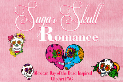 Sugar Skull Romance Clip Art PNG