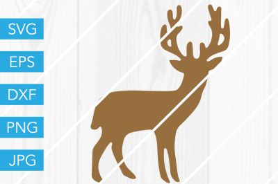 Stag Buck Silhouette Deer SVG DXF EPS JPG Cut File Cricut