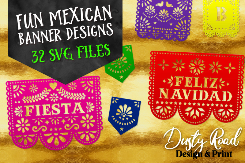 FUN MEXICAN BANNER DESIGNS - 32 designs - svg cut files By ...