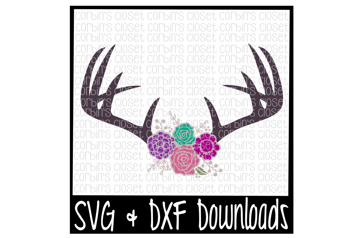 Download Floral Antlers SVG * Antique Flowers * Deer Antler SVG Cut File By Corbins SVG | TheHungryJPEG.com