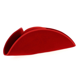 Chapeau Tricorne Pirate - Grand TRICORNE rouge