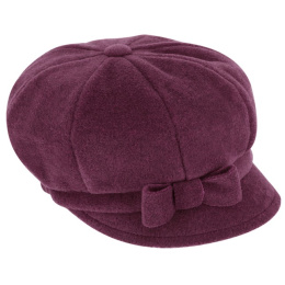 Burgundy Fleece Armel Newsboy Cap - Traclet