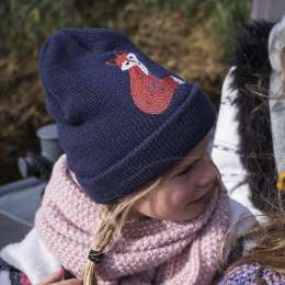 Hera fox beanie for children navy blue - Barts