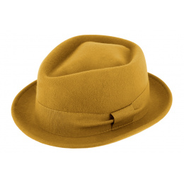 PorkPie Zingaro hat Felt Wool yellow