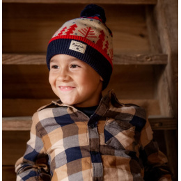 Children's hat with pompom Evano - Pipolaki