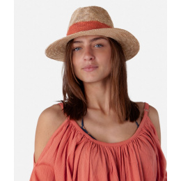 Fedora Ponui Beige Glitter & Coral Hat - Barts