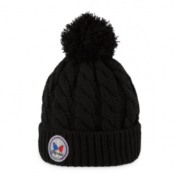 Bonnet à pompon Gstaad Noir - Pipolaki