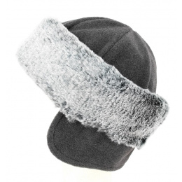 Toque Romanova Polar & Faux Fur Anthracite - Traclet