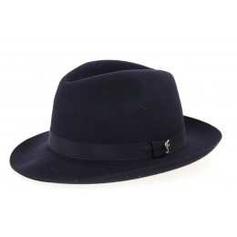 Fédora Le Chazelles Felt Hat Navy Hair - Fléchet