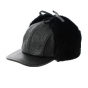 Cappello Adventurer in pelle e agnello nero - Traclet