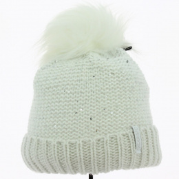 Children's hat Pompon Marlene Laine white - Kristo