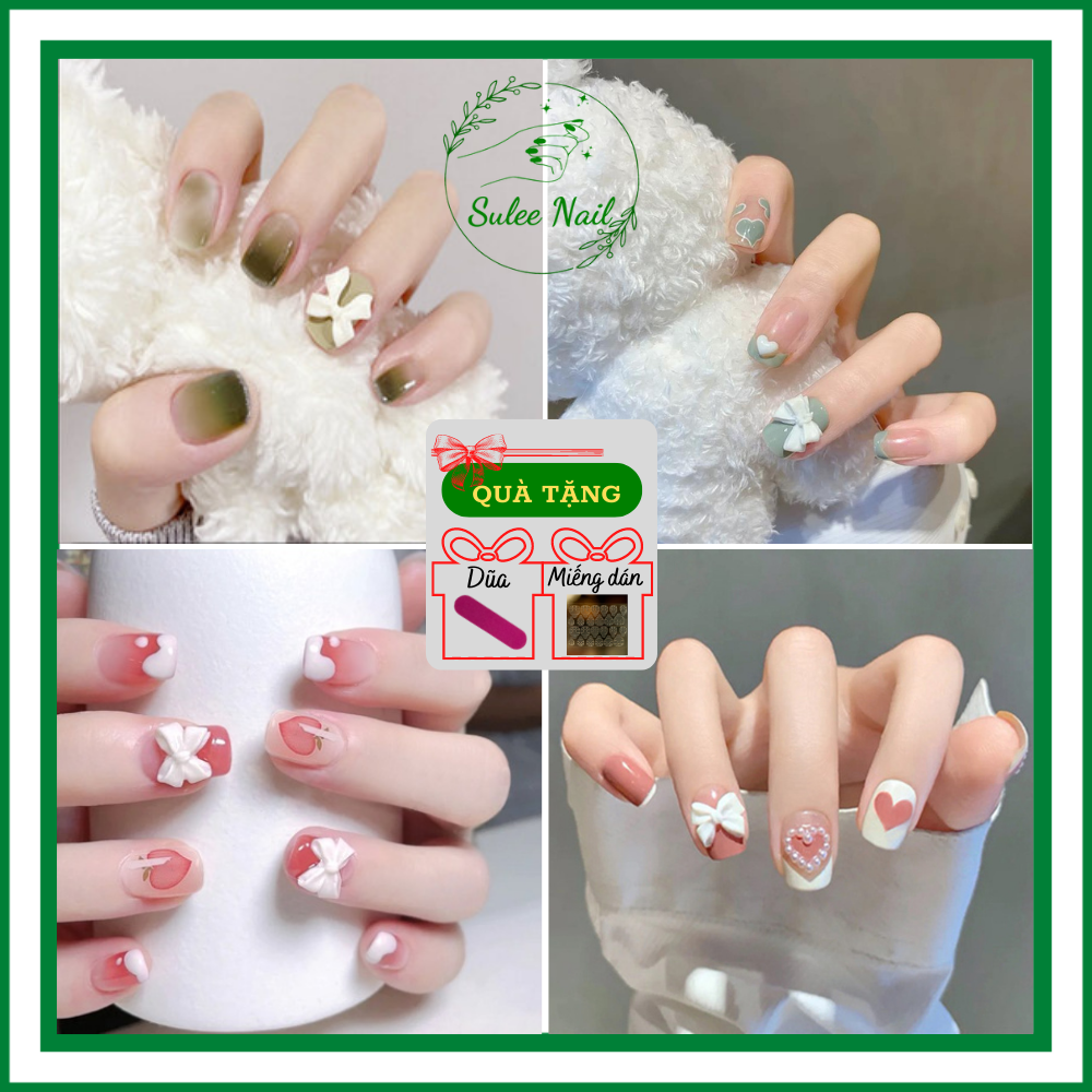 Nail giả, mẫu phụ kiên charm đẹp kèm dụng cụ đính móng tay sang ...