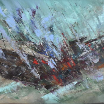 Painting titled "Wreck THE THISTLEGO…" by Olga Nikitina, Original Artwork, Oil Mounted on Wood Stretcher frame