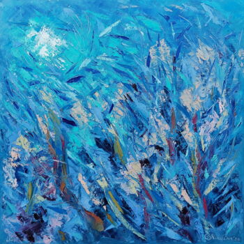 Painting titled "Soft Coral was crea…" by Olga Nikitina, Original Artwork, Oil Mounted on Wood Stretcher frame