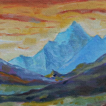 Painting titled "Himalayas sunrise" by Andrei Klenov, Original Artwork, Oil