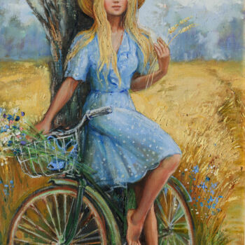 Painting titled "Rustic Elegance - F…" by Ol Ga Simonova, Original Artwork, Oil Mounted on Wood Stretcher frame