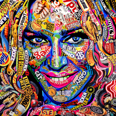 Pintura titulada "madonna" por Sasha Bom, Obra de arte original, Collages Montado en Bastidor de camilla de madera