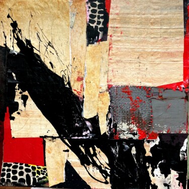 Pintura titulada "Anticipation" por Diane Leon, Obra de arte original, Collages Montado en Bastidor de camilla de madera