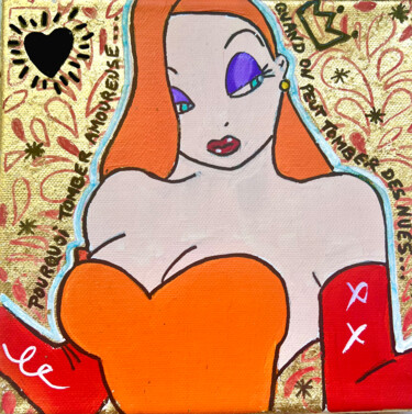 Pintura titulada "JESSICA AMOUREUSE" por Jo Y Posso, Obra de arte original, Collages Montado en Bastidor de camilla de madera