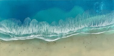 Painting titled "Shallow Waters, Whi…" by Ana Hefco, Original Artwork, Acrylic Mounted on Wood Panel