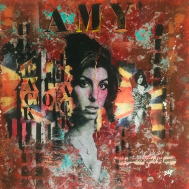 Colagens intitulada "AMY" por Bad, Obras de arte originais, Colagens