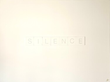 Pintura titulada "SILENCE" por Stéphanie Derégnaucourt, Obra de arte original, Collages Montado en Bastidor de camilla de ma…