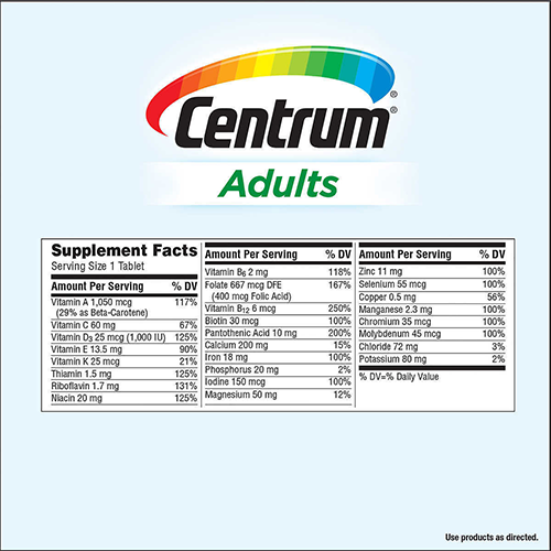 CENTRUM ADULT *60 TABLETS