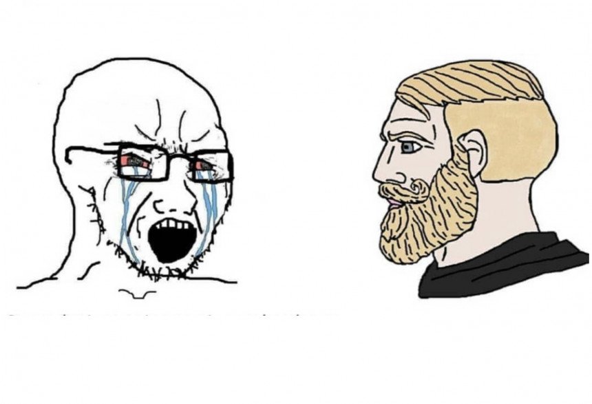 Crying Guy Vs Chad Meme Template