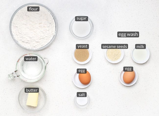 ingredients in homemade hamburger buns