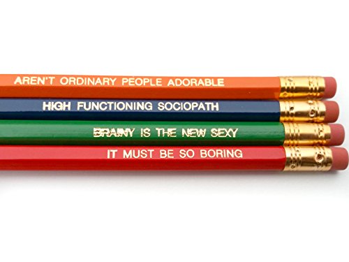 BBC Sherlock Holmes Quotes Pencil Set - Orange, Navy Blue, Green, Red