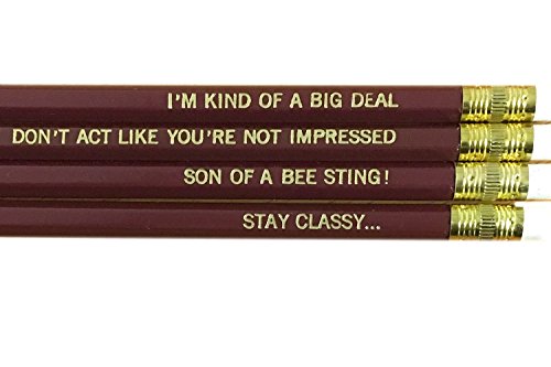 Anchorman Ron Quotes Pencil Set - Brown